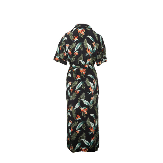 Jeanasis Jungle Print Shirt Style Maxi Dress - UK 12