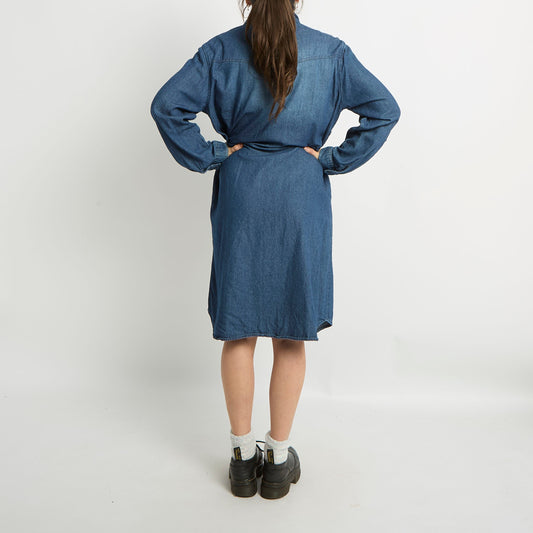 Denim Shirt Midi Dress - UK 16