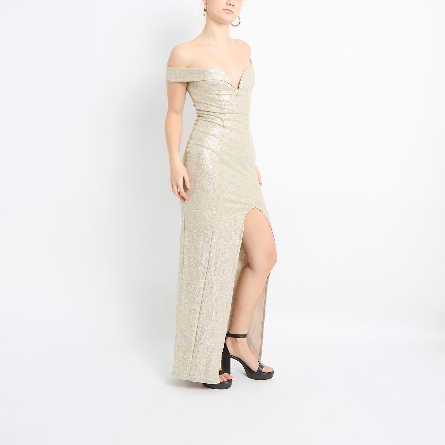 Metallic Corset Style Maxi Dress - UK 6