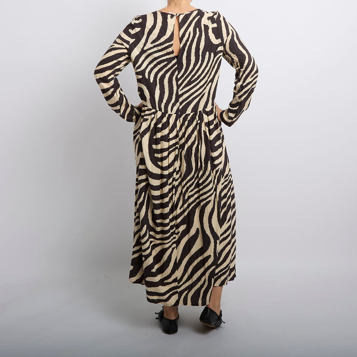 Zebra Print Smock Maxi Dress- UK 8