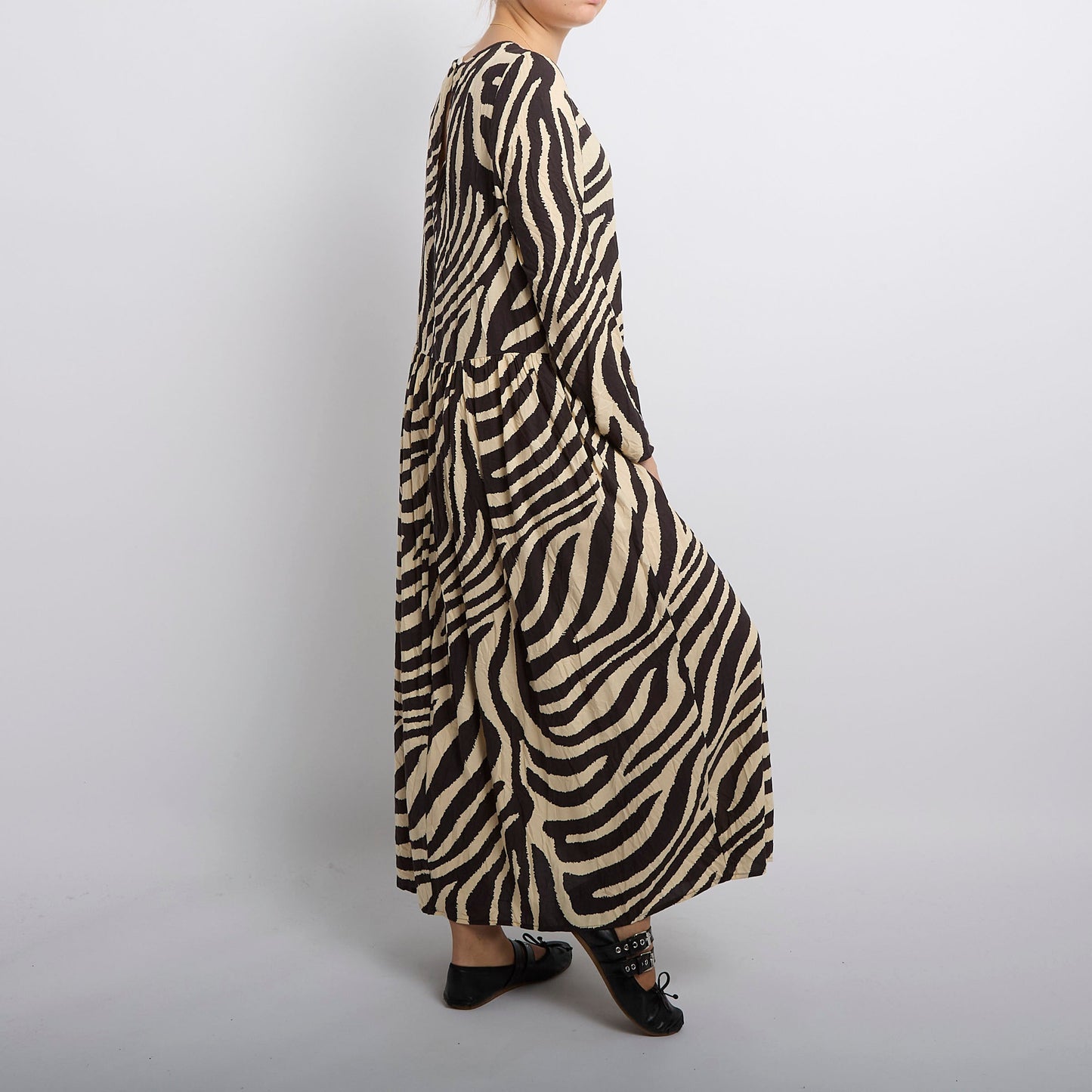 Zebra Print Smock Maxi Dress- UK 8