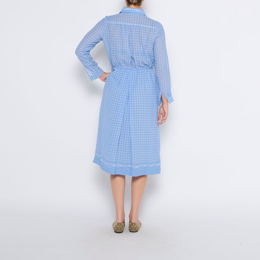 Check  Buttoned Midi Dress - UK 8