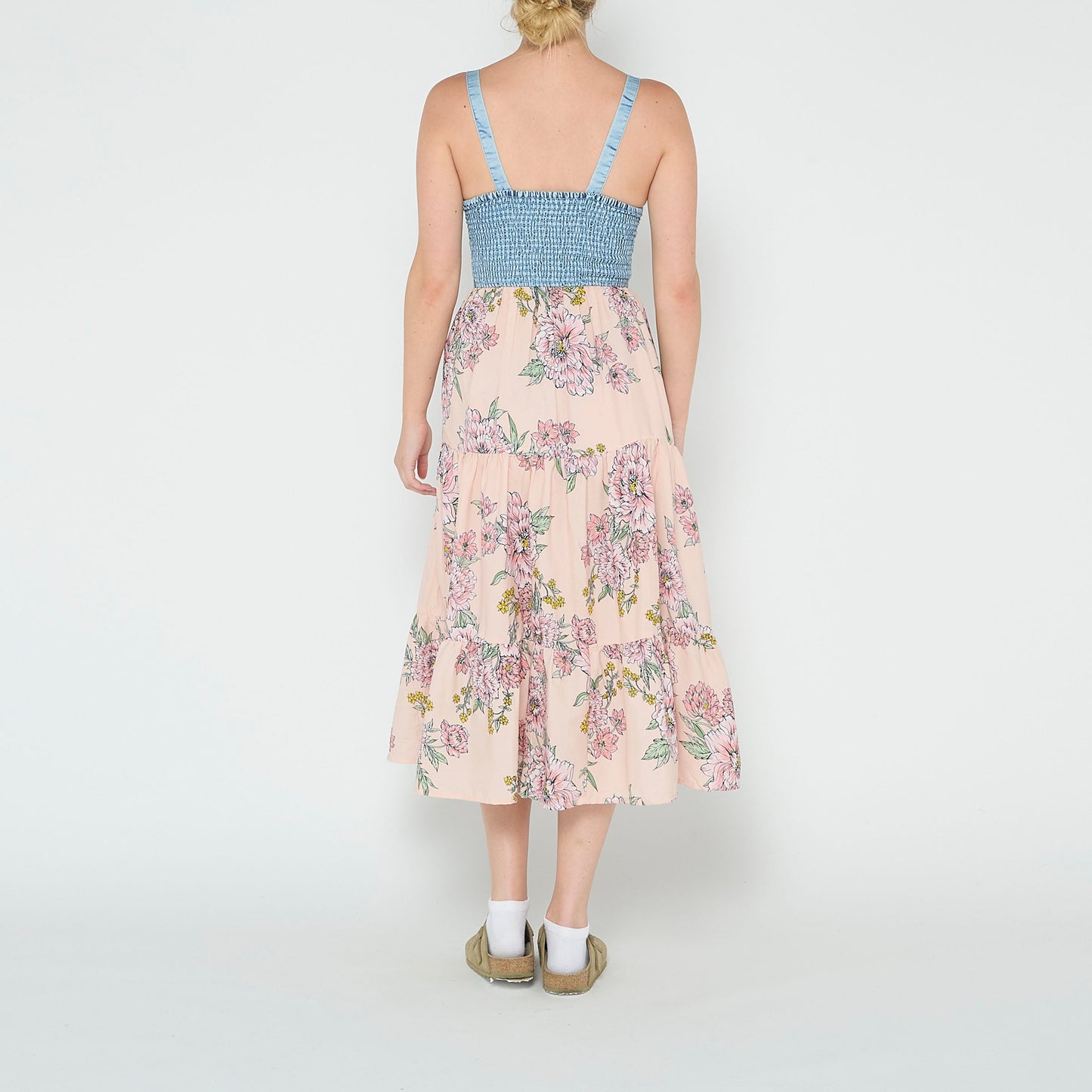 Strappy Denim Bodice Maxi Dress - UK 8