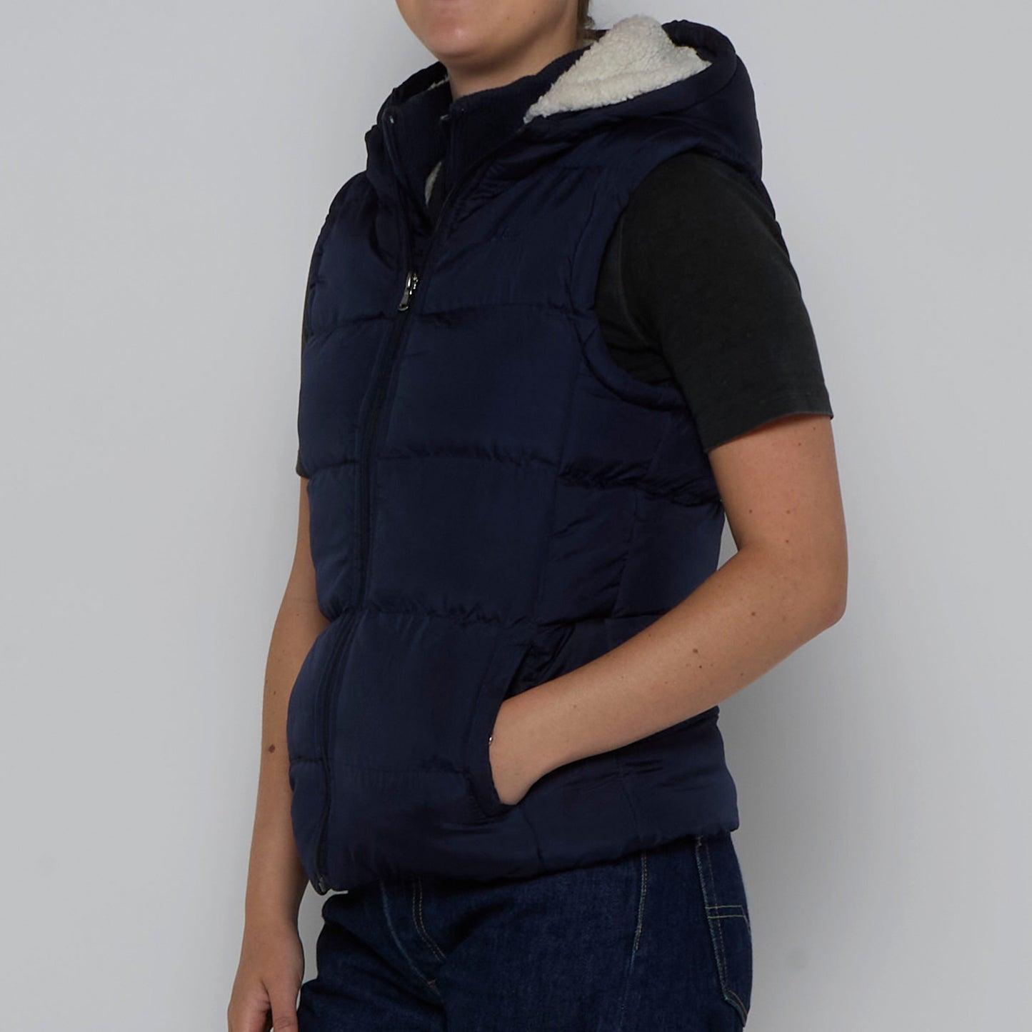 Lee Cooper Fleece Lined Hooded Gilet - S