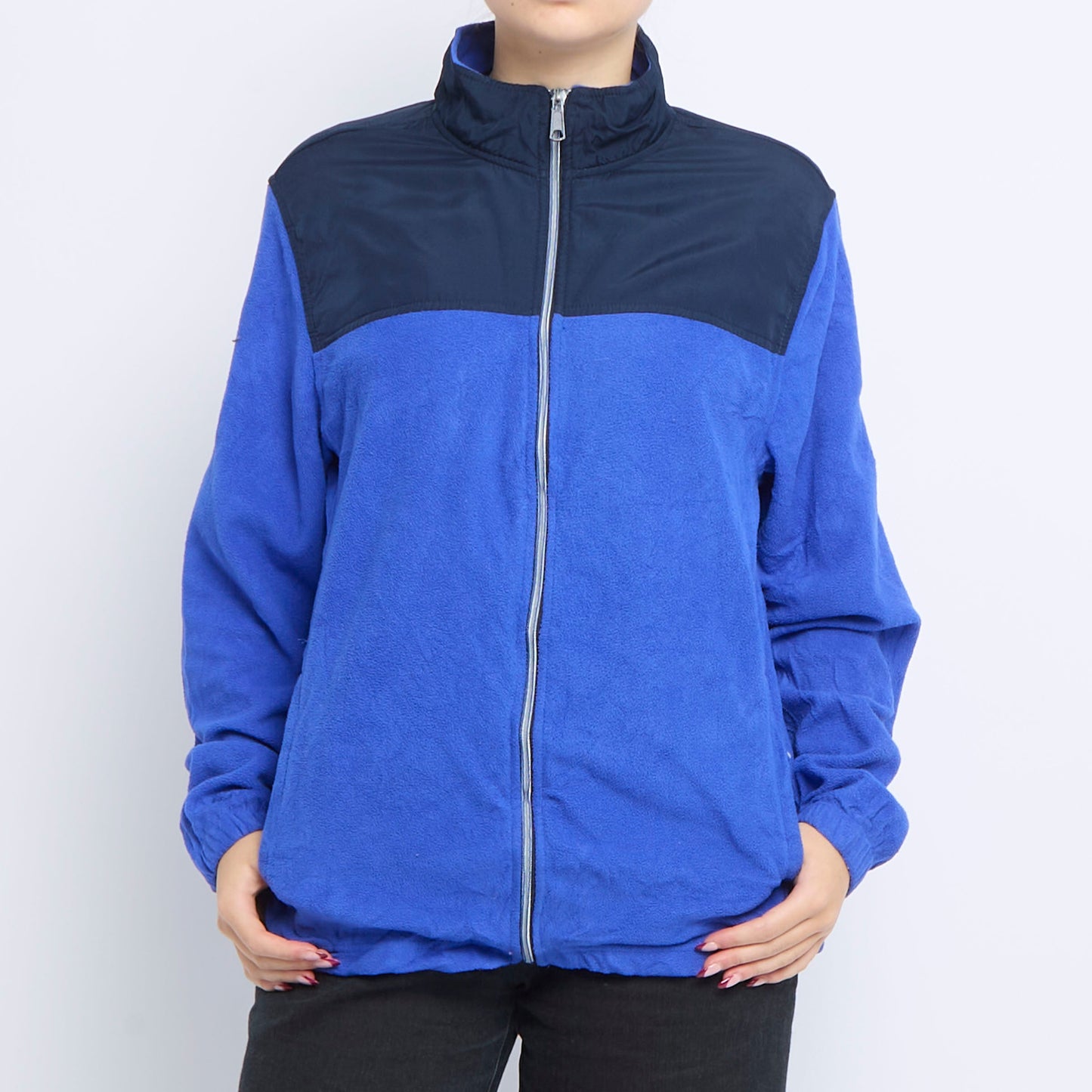 Nylon Detail Zip Up Fleece - UK 10