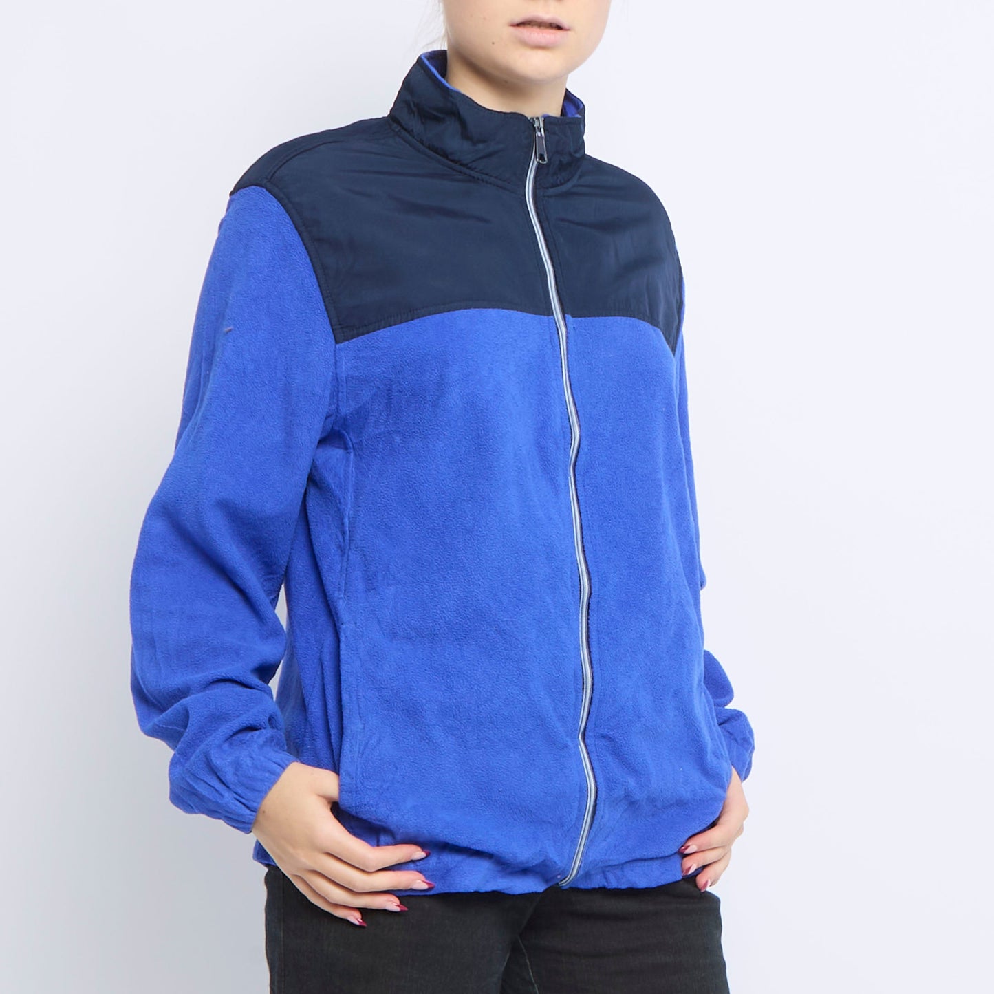 Nylon Detail Zip Up Fleece - UK 10