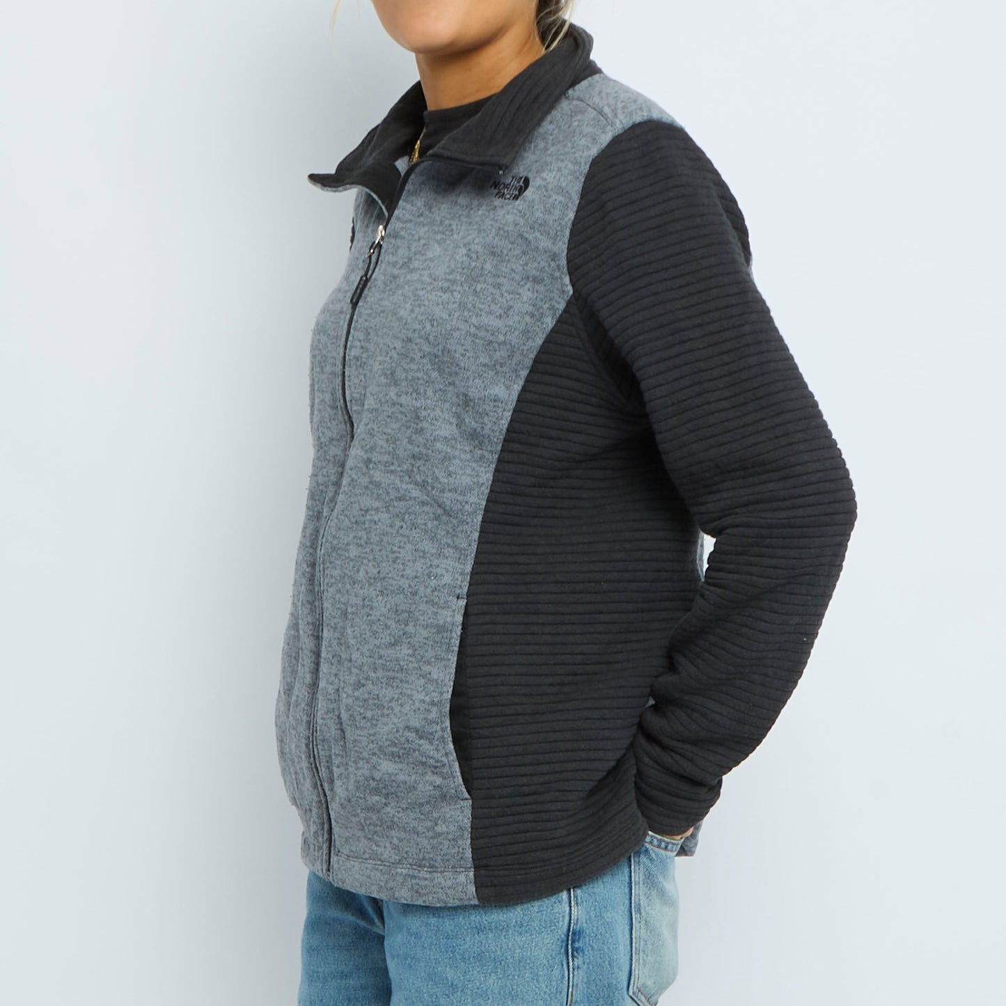 North Face Full Zip Ribbed Sleeve Fleece - 14