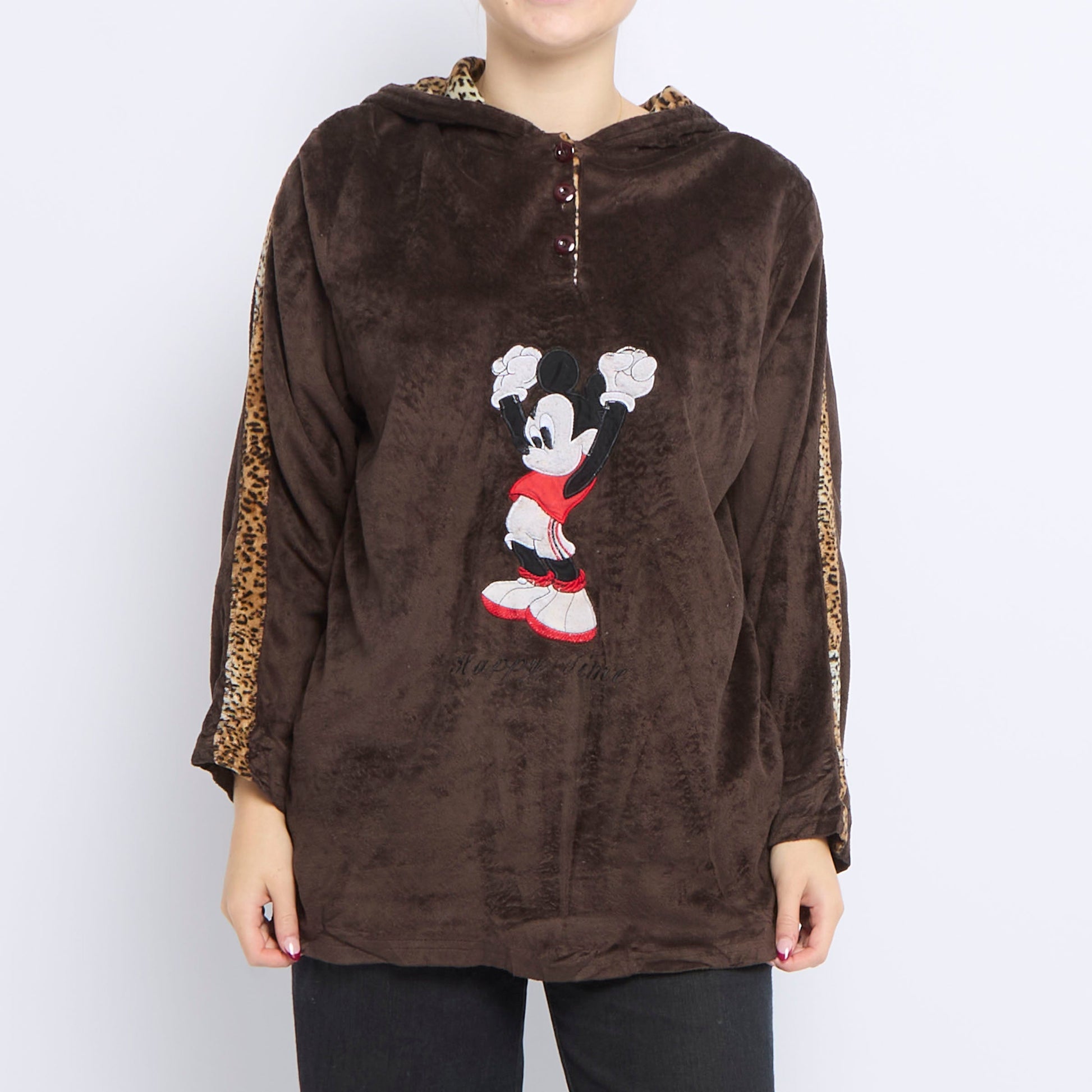 Mickey Mouse Logo Long Fleece Jumper - UK 16