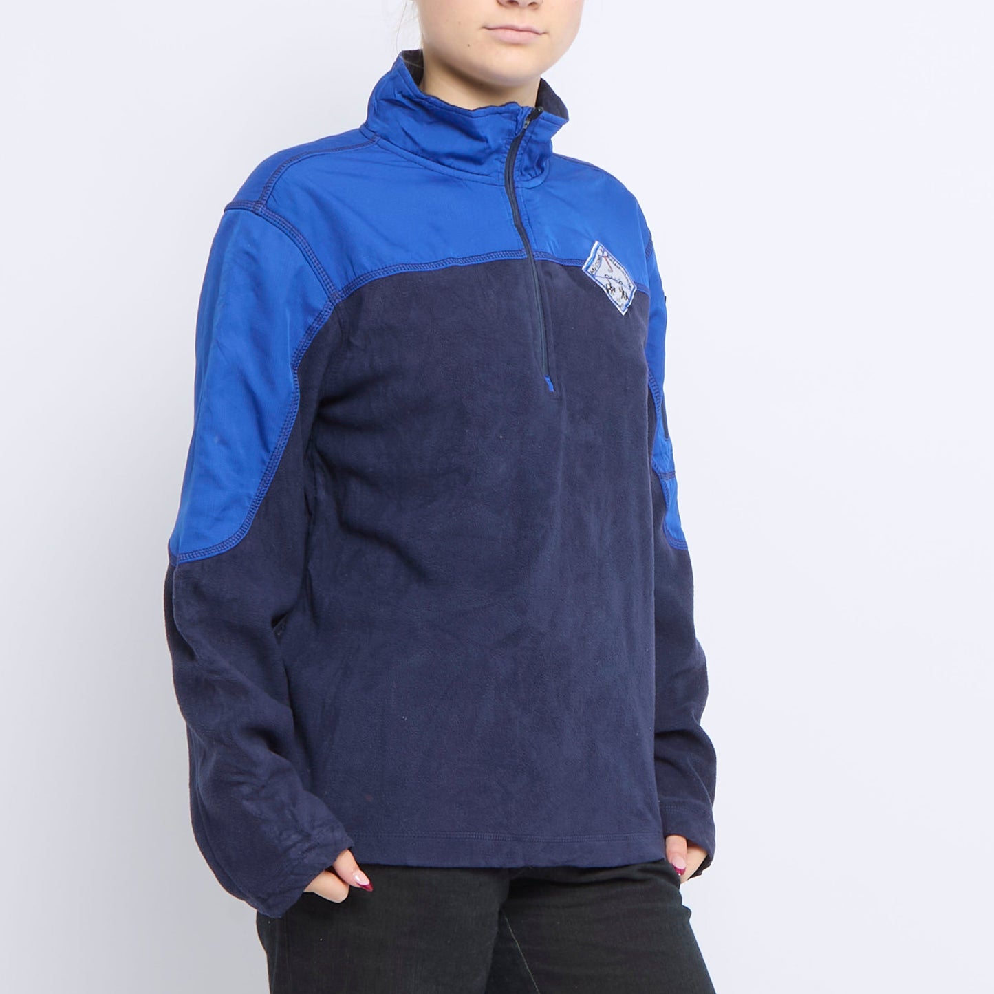 Nylon Detail Zip Up Fleece - UK 8