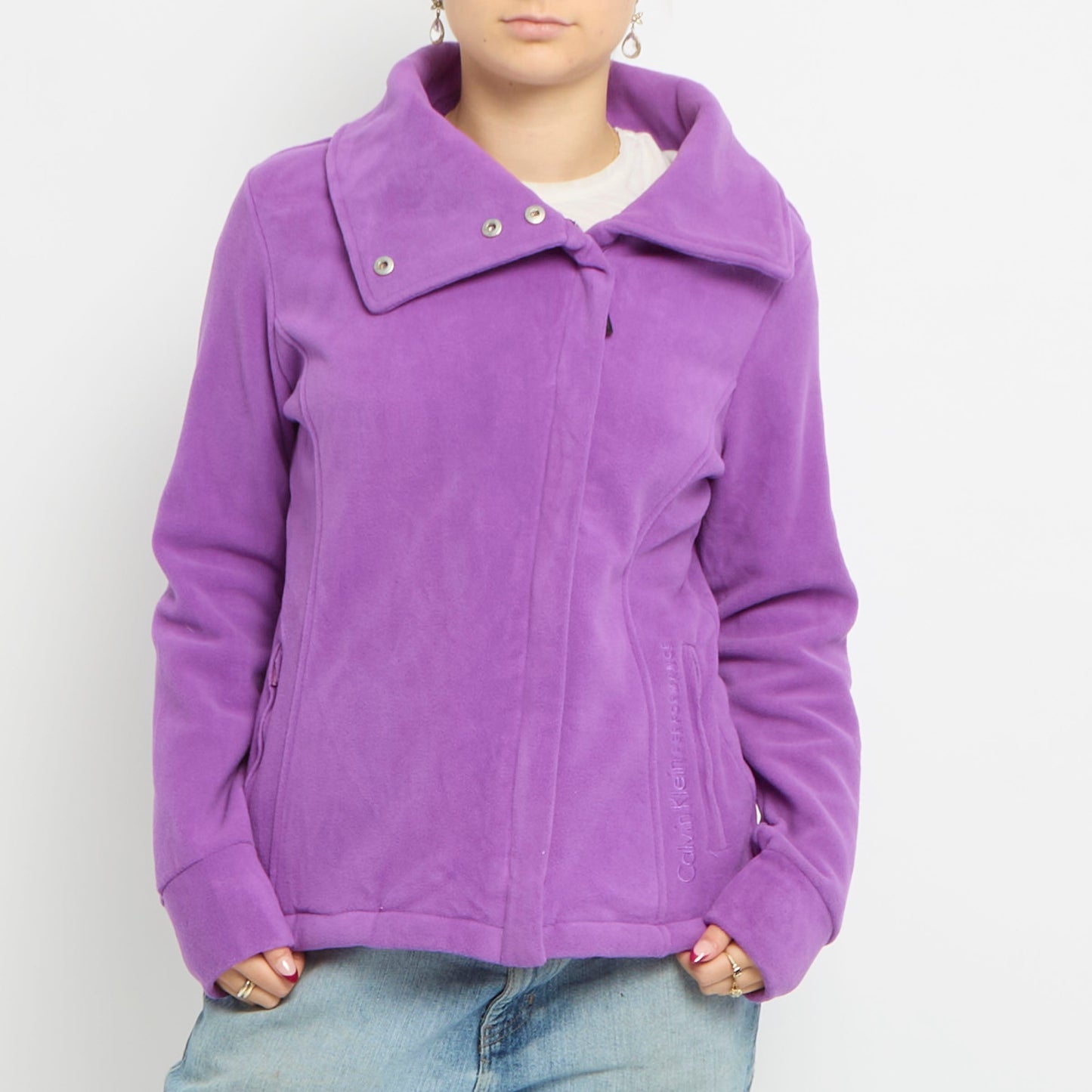 Calvin Klein Full Zip Embroided Polar Fleece - UK 8