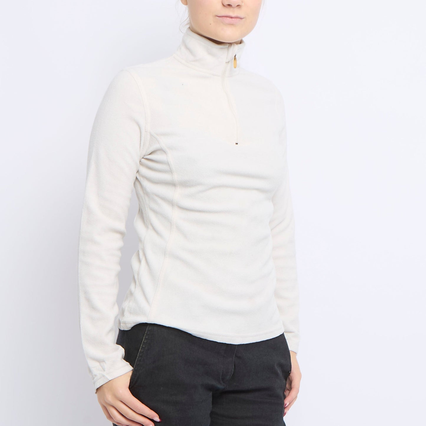 Polo Neck Quarter Zip Fleece - UK 8