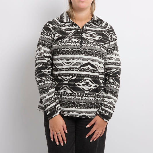 Eddie Bauer Aztec Quarter Zip Micro Fleece - L