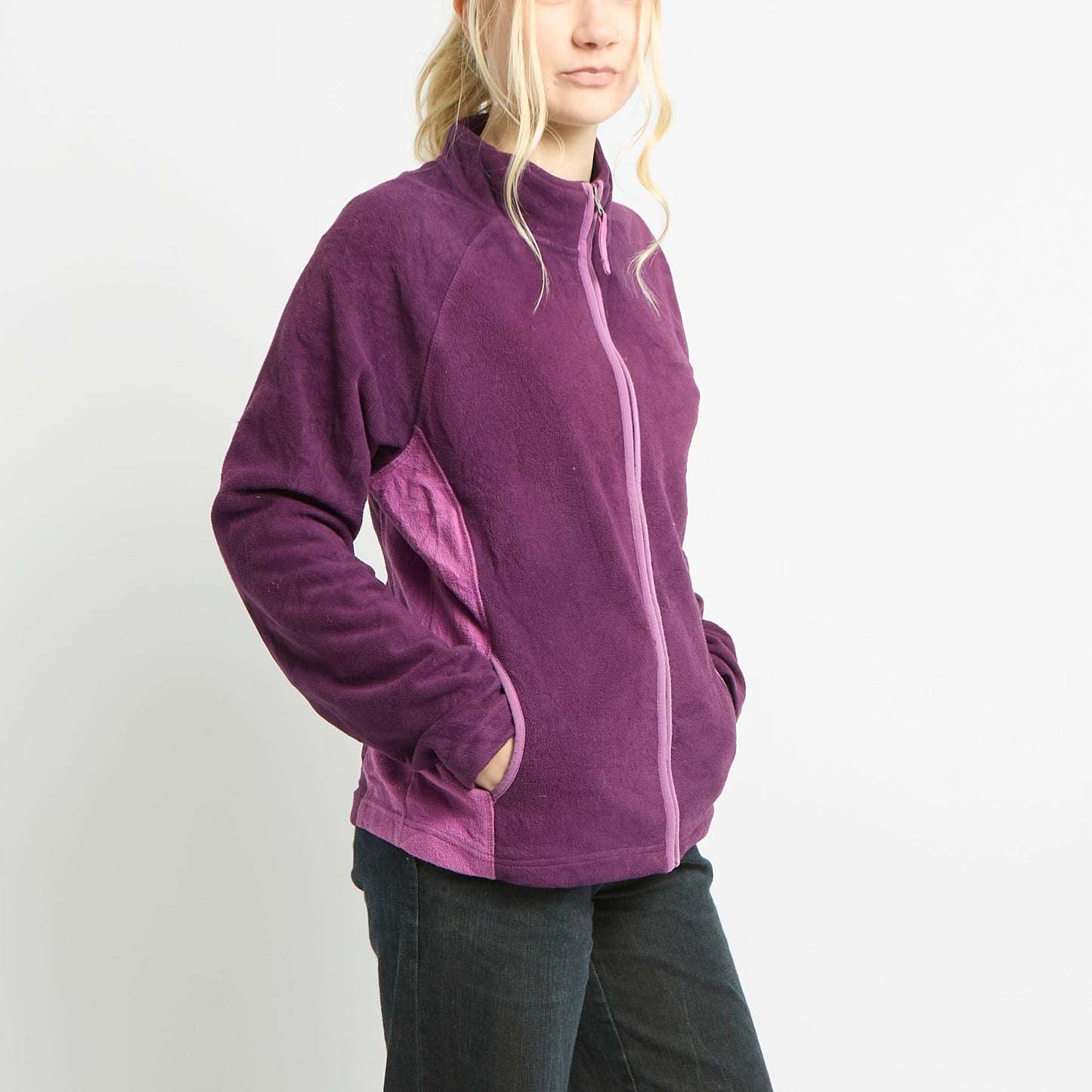 Two Toned Zip Up Fleece - L