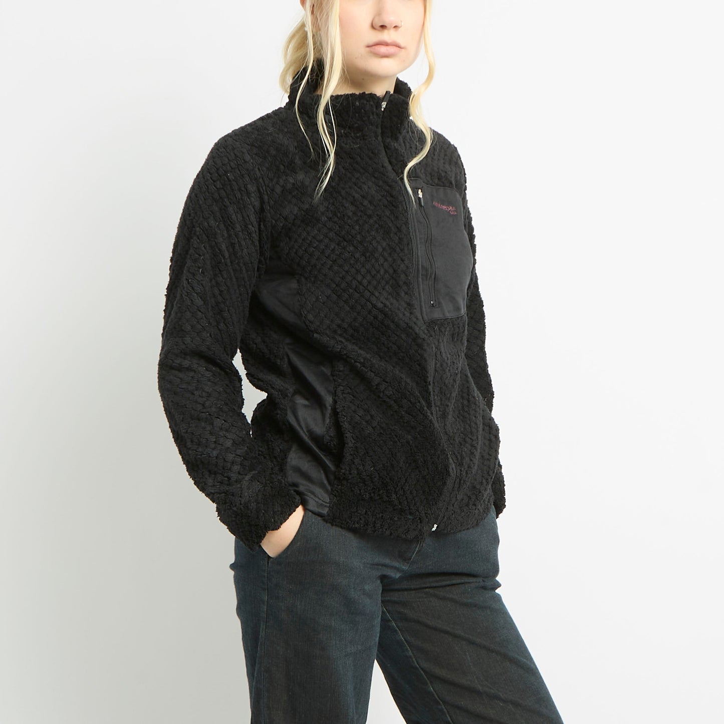 Textured Soft Fleece With Front Pocket - M