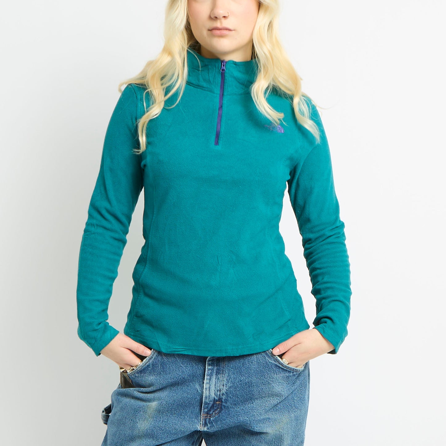 North Face Thin Quarter Zip Fleece - UK M