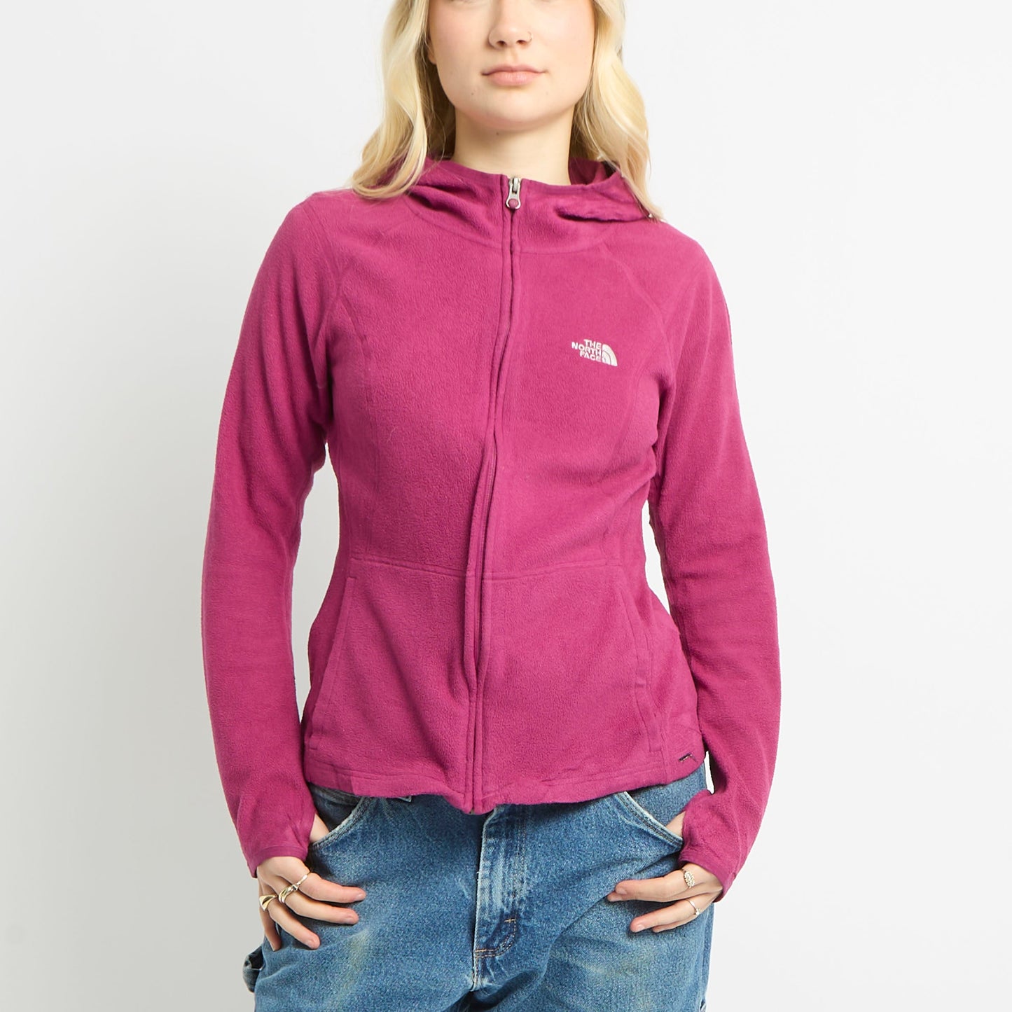 North Face Hooded Zip Up Fleece - M