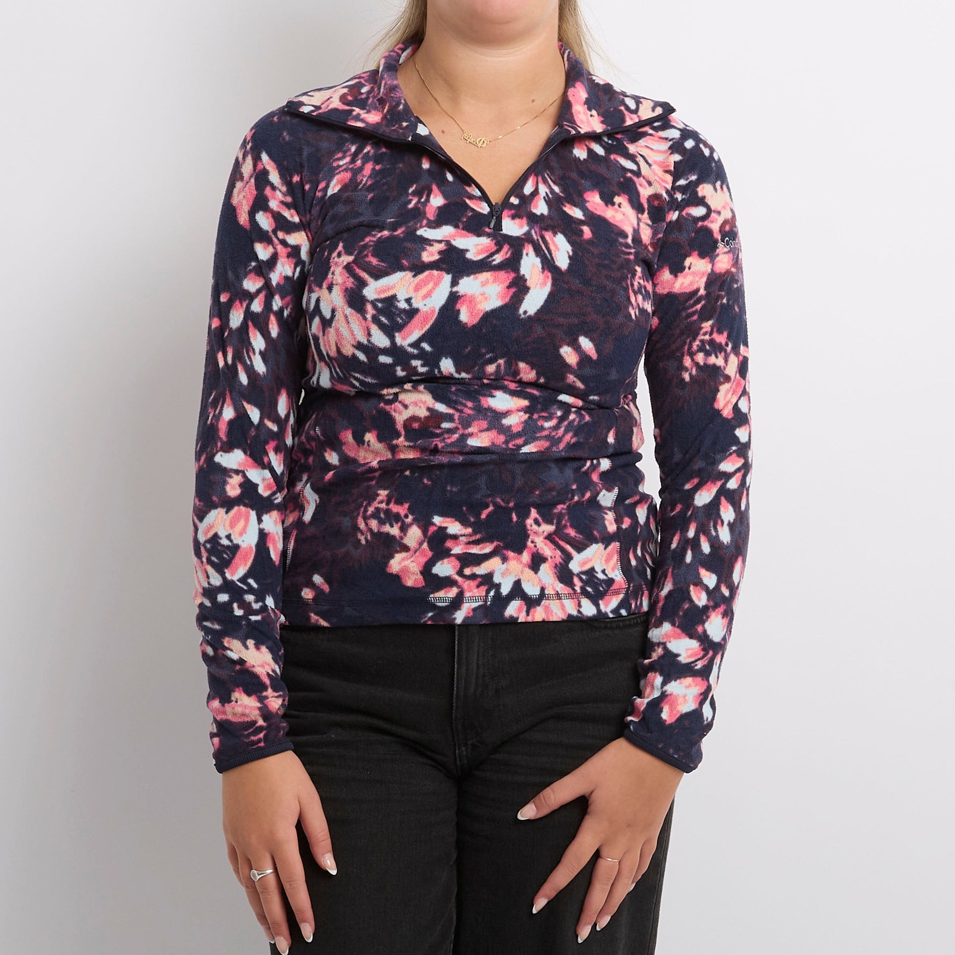 Columbia Quarter Zip Floral Micro Fleece - XS