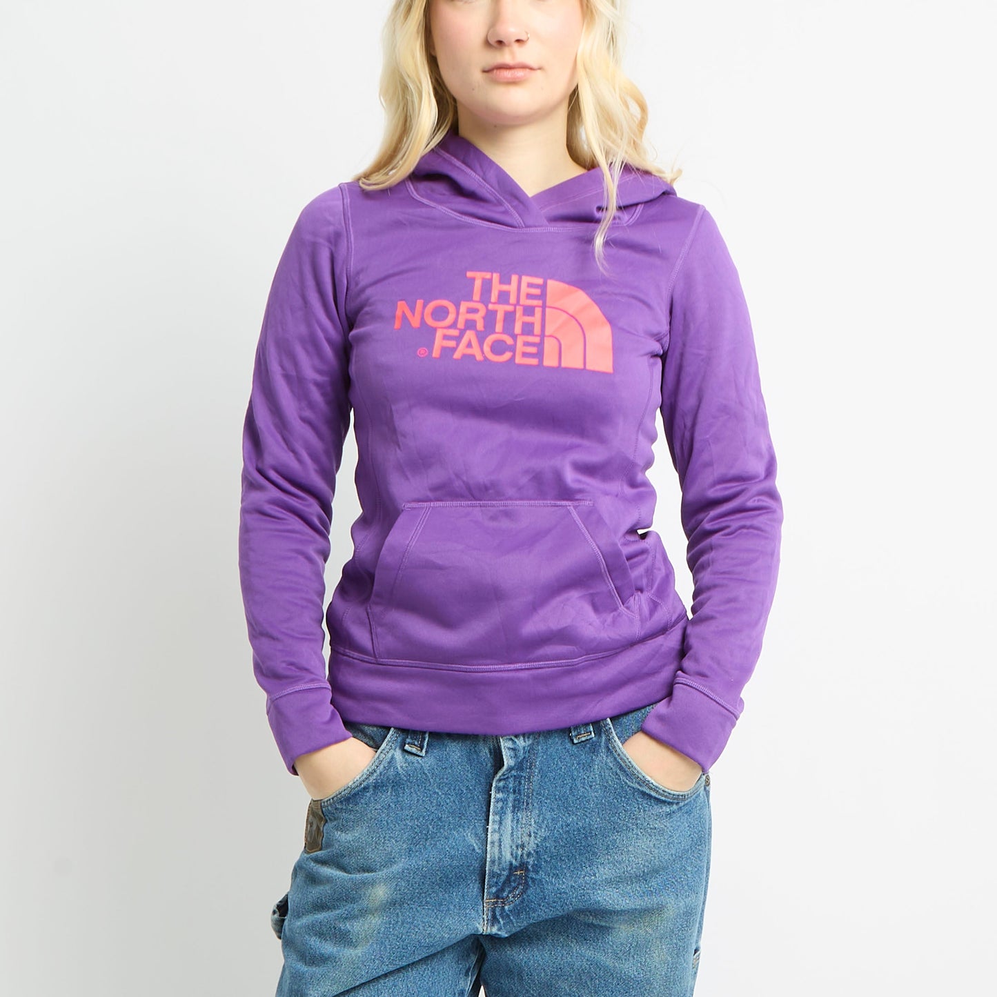 North Face Neon Text Hoodie - XS