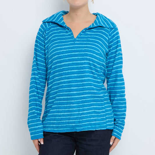 Columbia Striped 1/4 Zip Micro Polar Fleece - UK 12