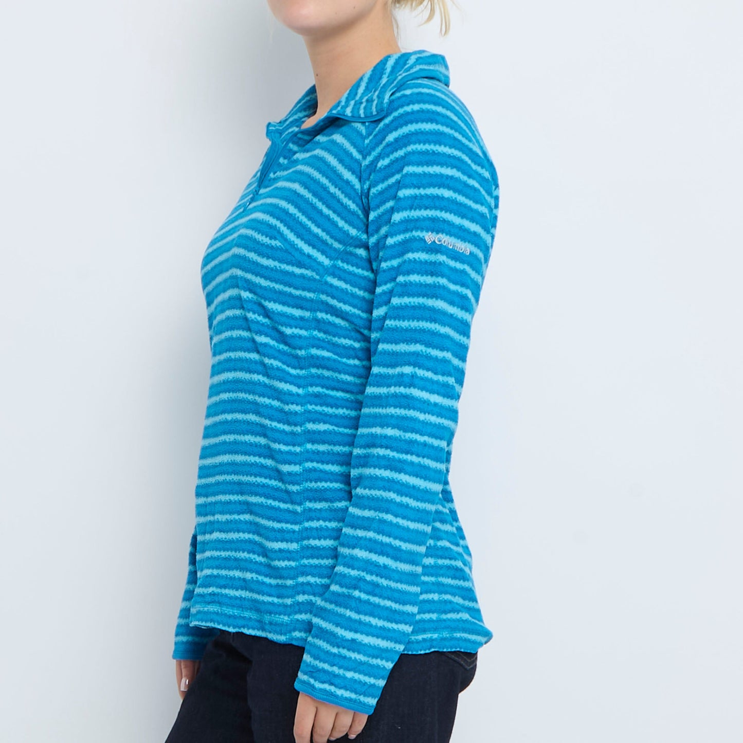 Columbia Striped 1/4 Zip Micro Polar Fleece - UK 12