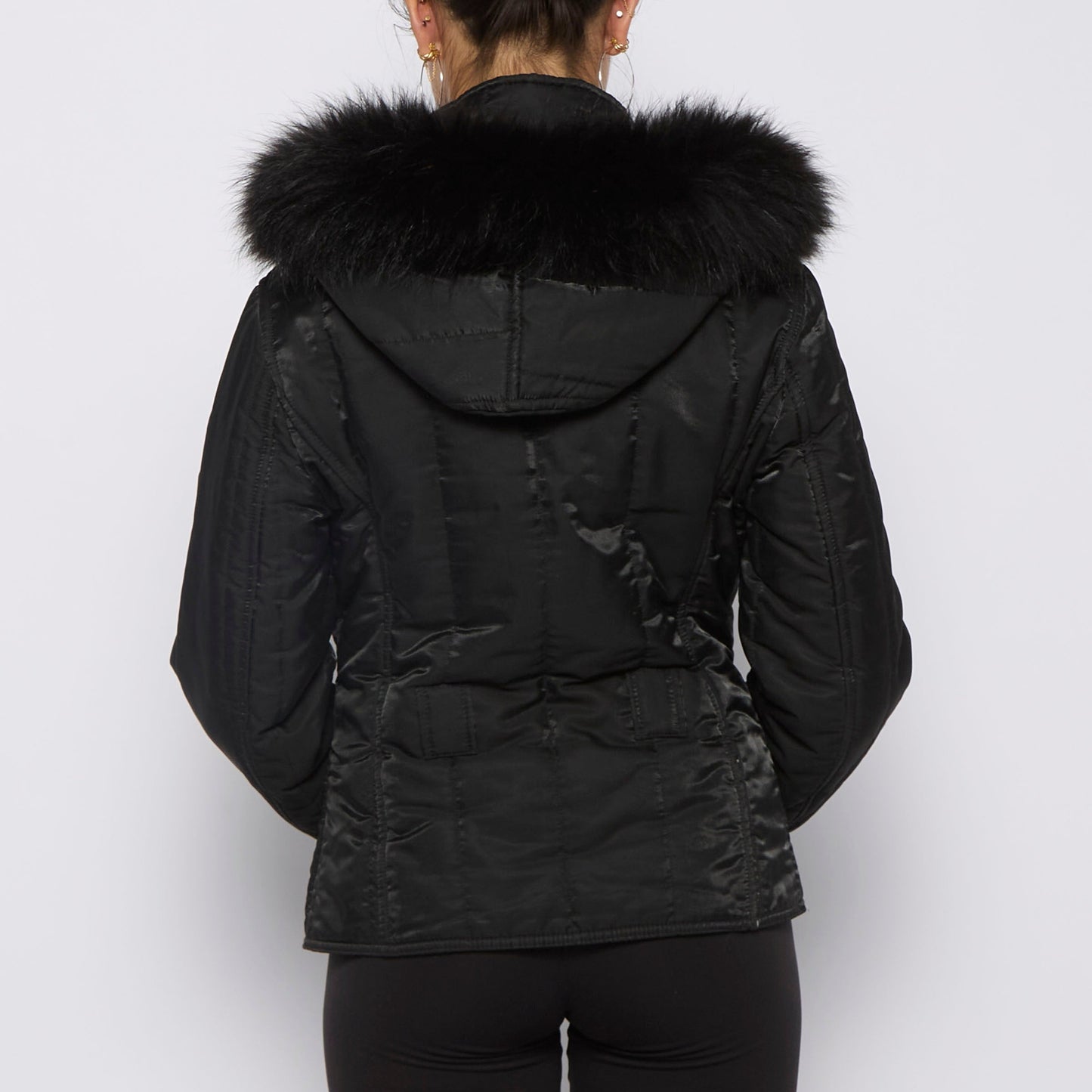 Light Padded Fur Hood Jacket - UK 10