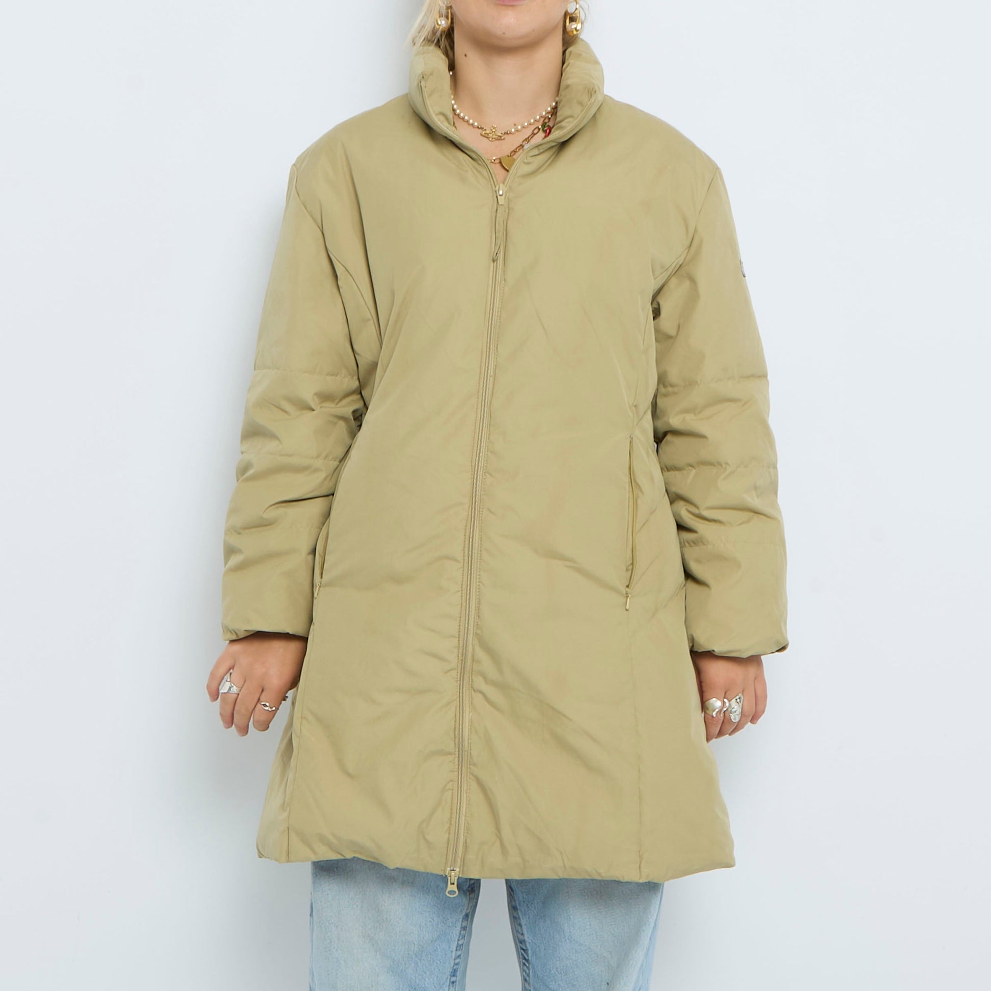 Zip Long Light Padded Trench Coat- UK 10