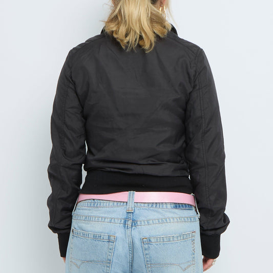 Cropped Pocket  Waterproof Bomber Jacket- UK 6