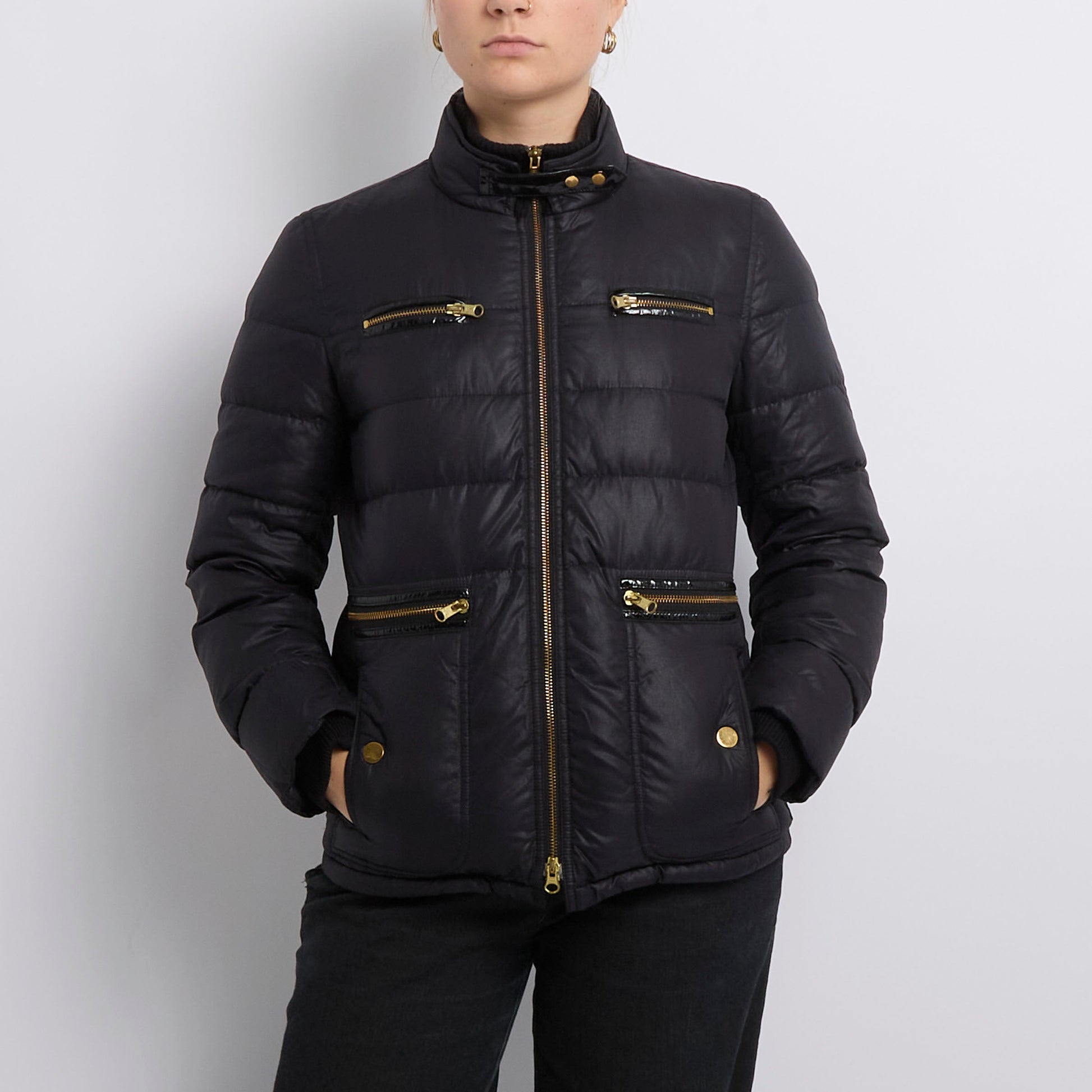 Duo Zip Pocket Detail Puffa Jacket- UK 10