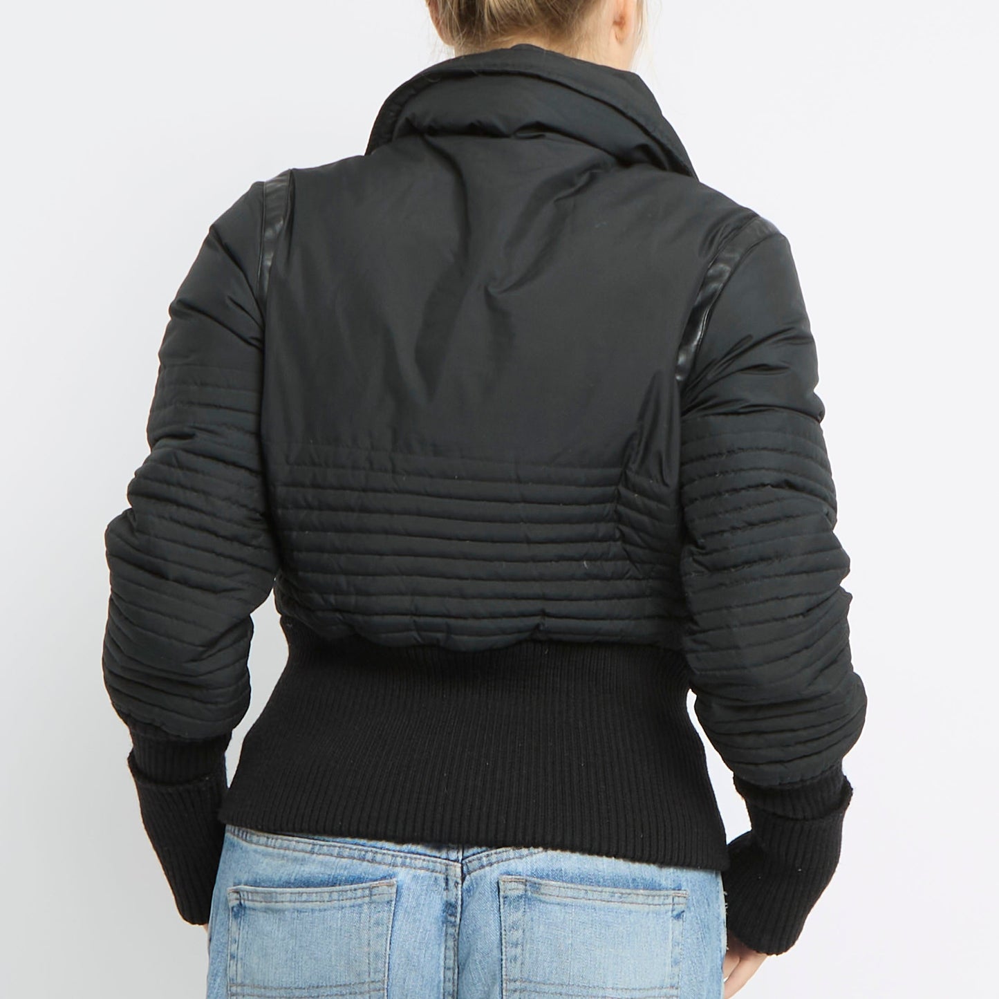 Elastic Waist Fitted Bomber Jacket - UK 10