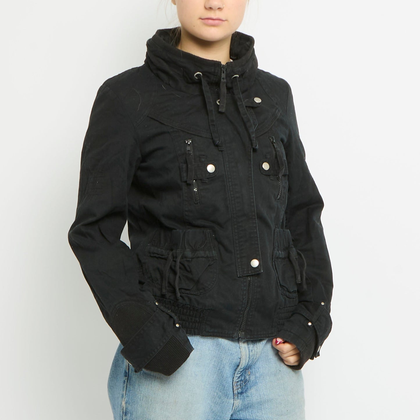 Button Detail Utility Jacket - UK 10