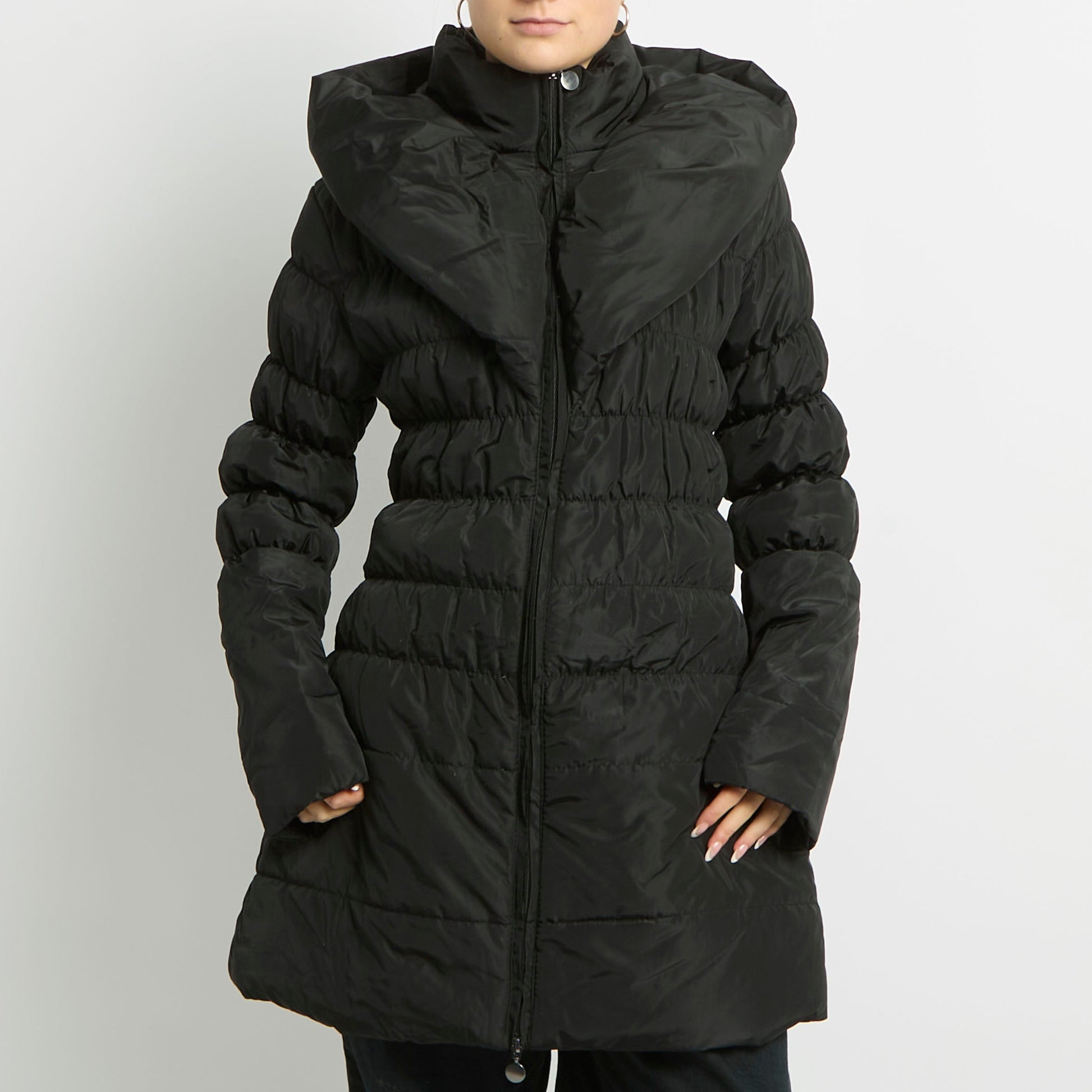 Collar Detail Puffer Long Coat - UK 10