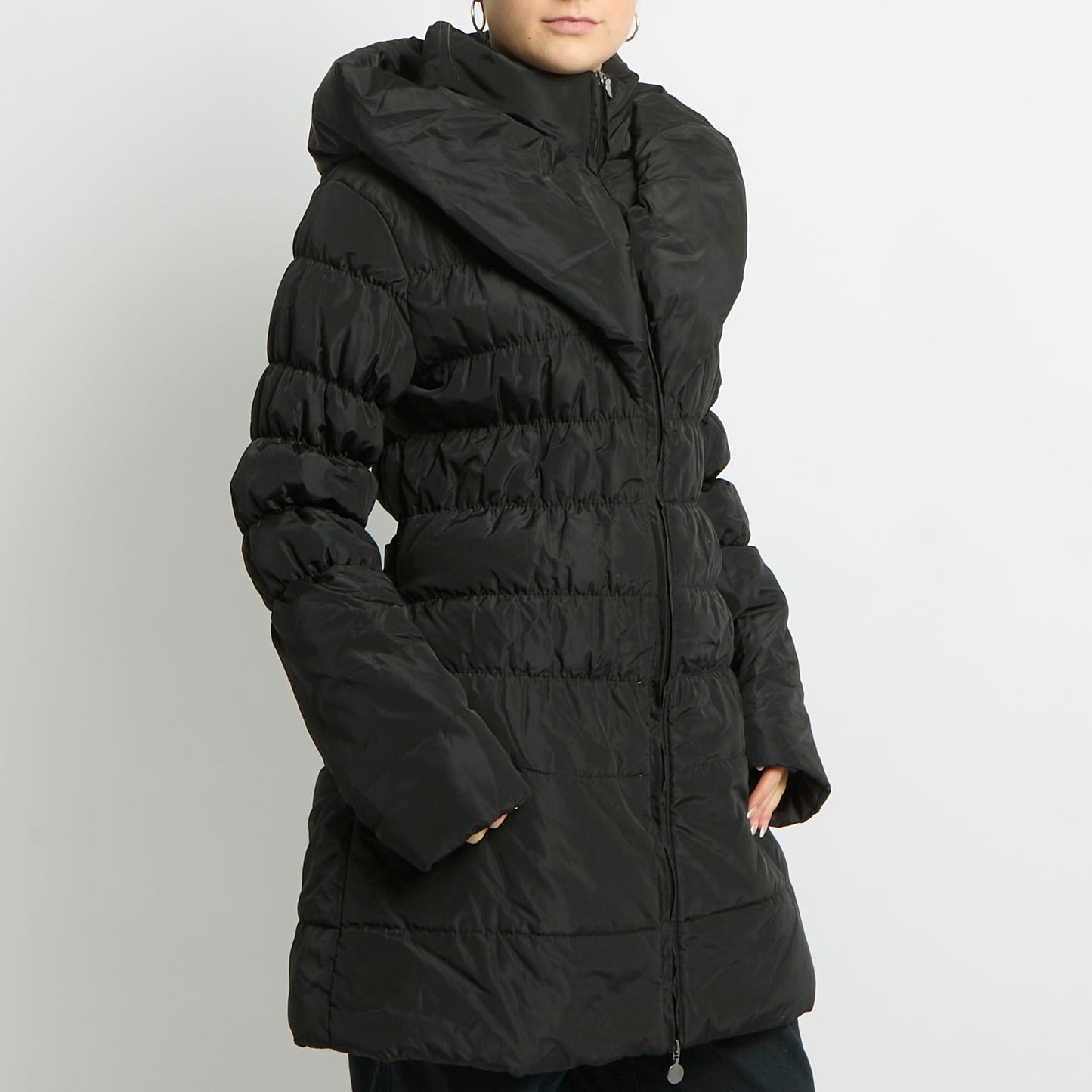 Collar Detail Puffer Long Coat - UK 10