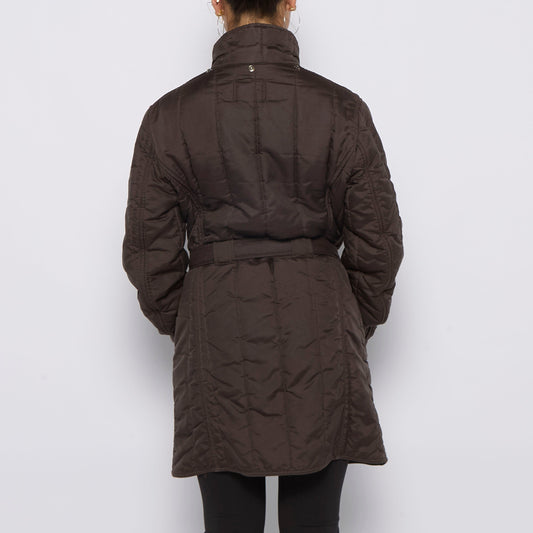 Belted Light Padded 3/4 Coat - UK 10