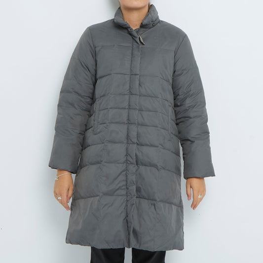 Popper Long Padded Coat - UK 10