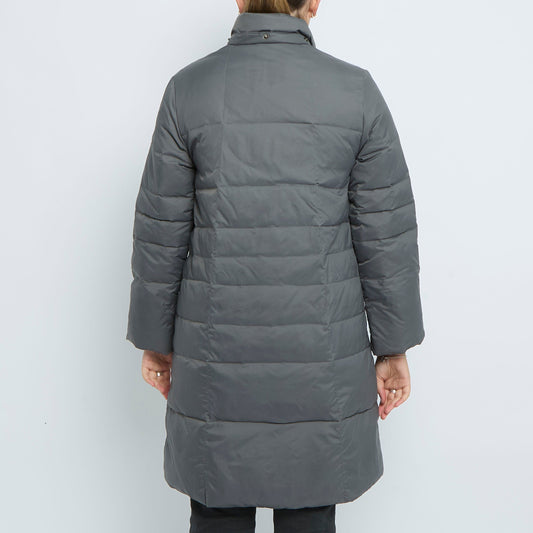 Popper Long Padded Coat - UK 10