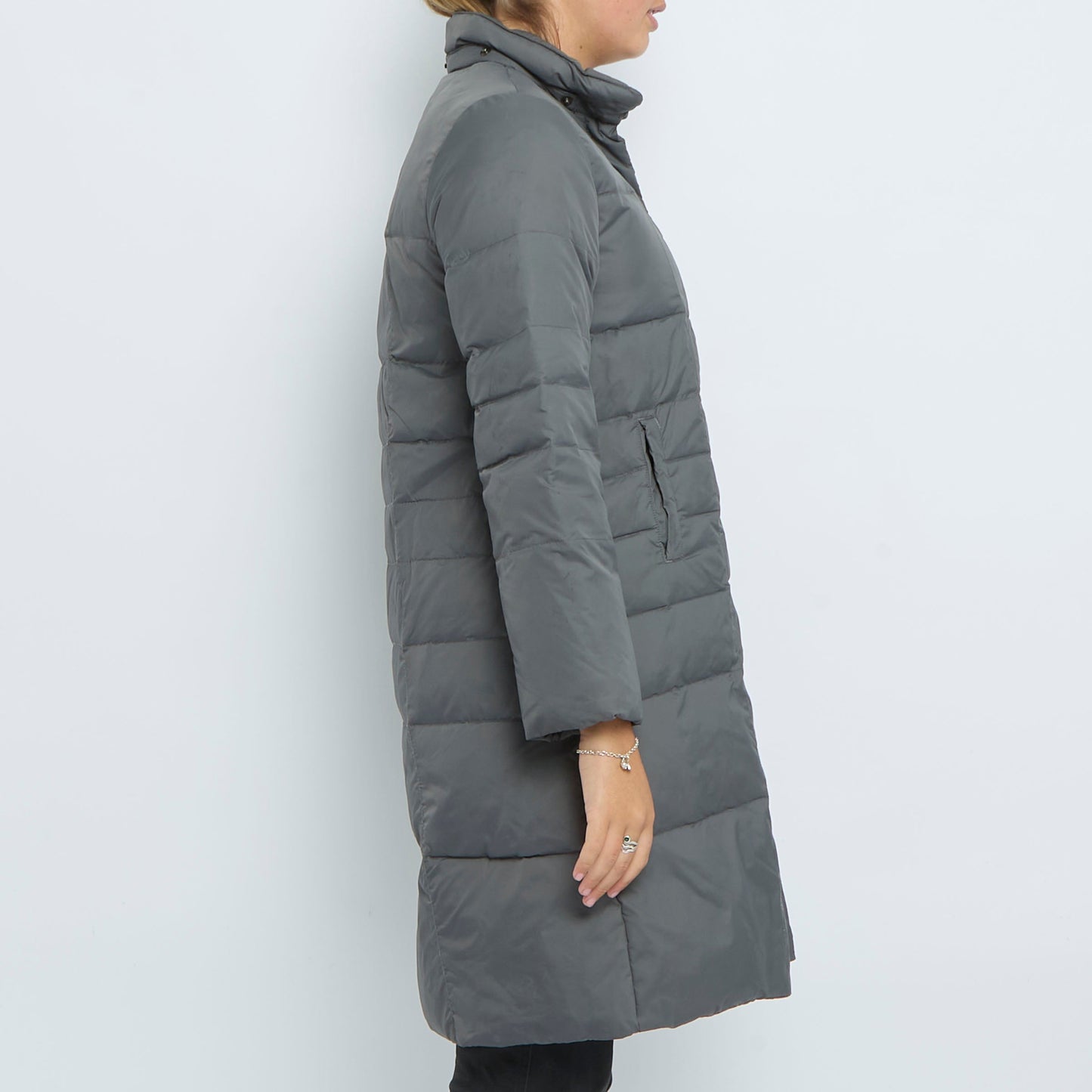 Popper Long Padded Coat - UK 10