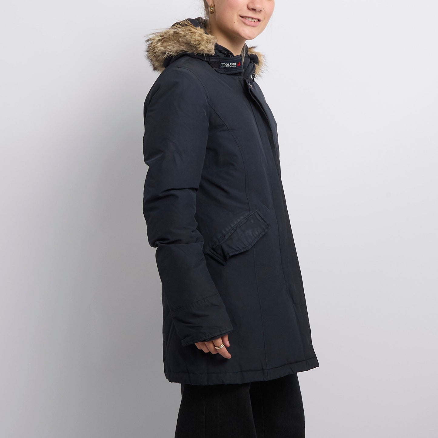 Fur Hood Long Padded Jacket- UK 10