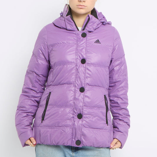 Adidas Large Button Detail Puffer Jacket - UK 10