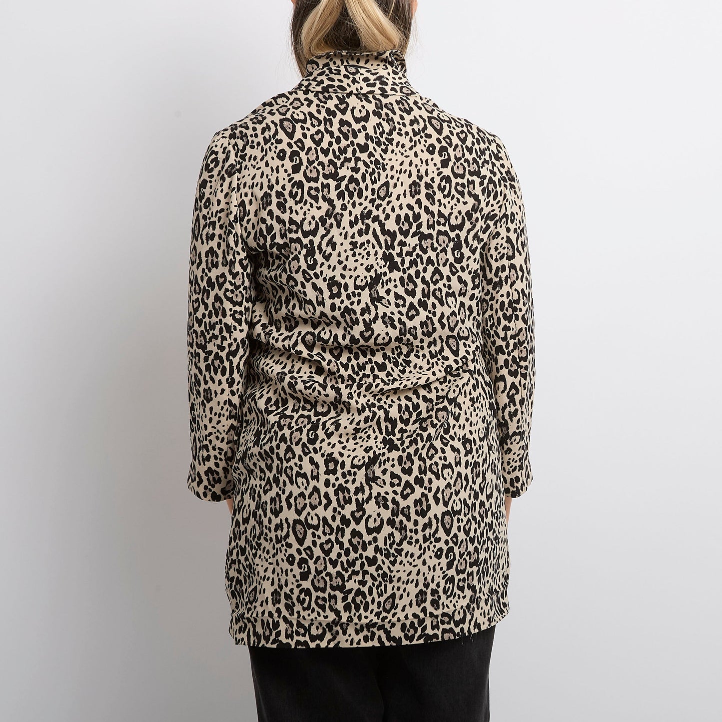 Leopard  Viscose Double Breasted Soft Jacket - UK 12