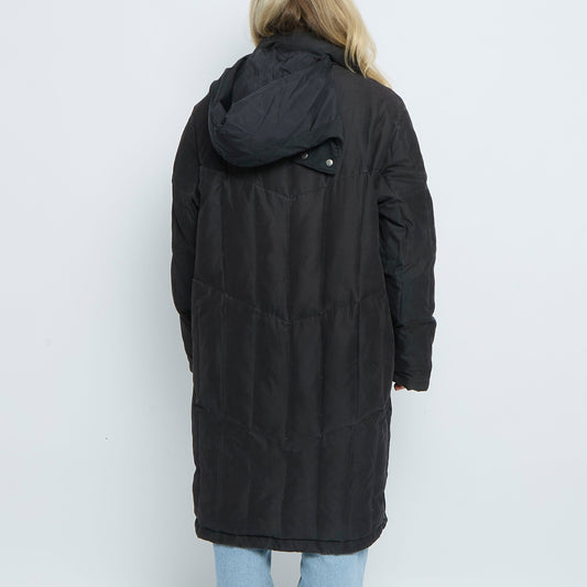 Quilted Hooded Popper  Maxi Puffer- UK 12