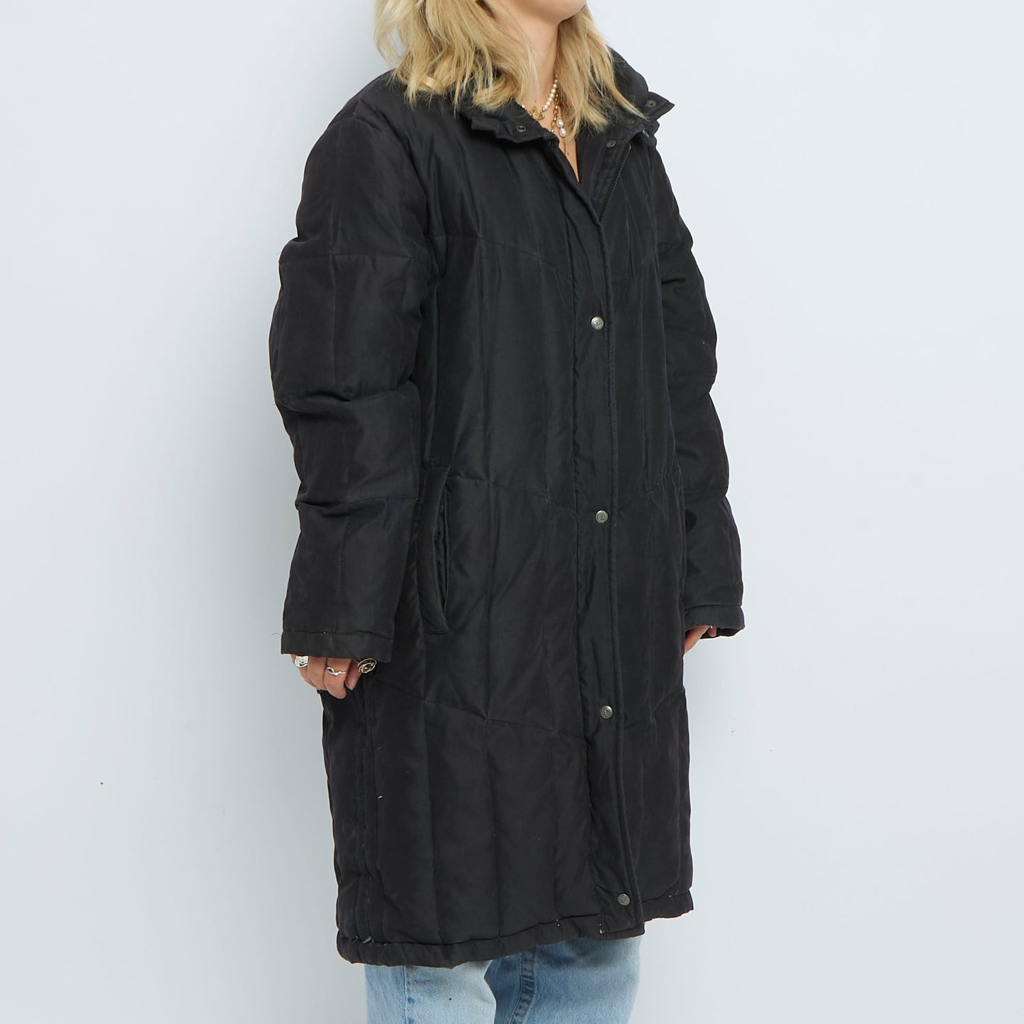 Quilted Hooded Popper  Maxi Puffer- UK 12