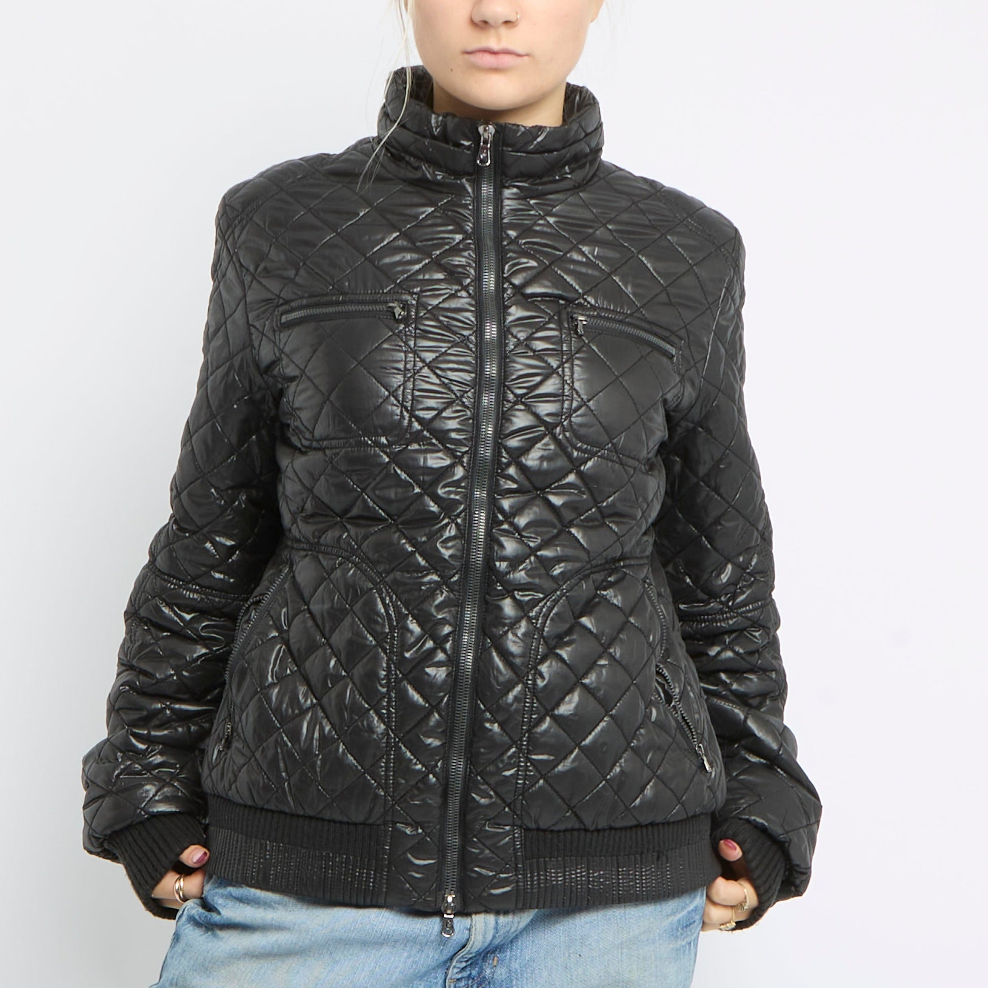 Quilted Cuffed Jacket - UK 12