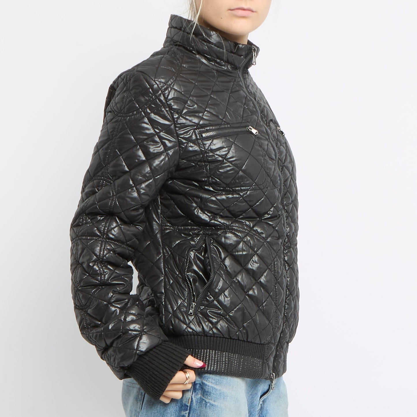 Quilted Cuffed Jacket - UK 12