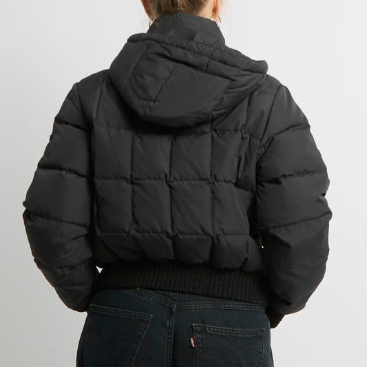 Fitted Puffer Hooded Jacket - UK 12