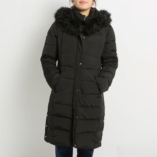 Fur Hood Long Puffer Jacket - UK 12