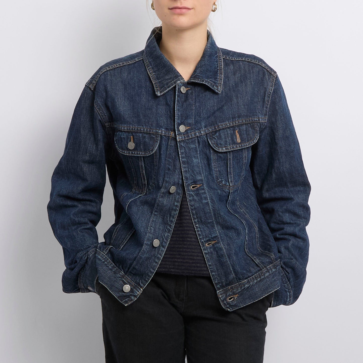 Denim Shirt Buckle Hem Jacket - UK 12