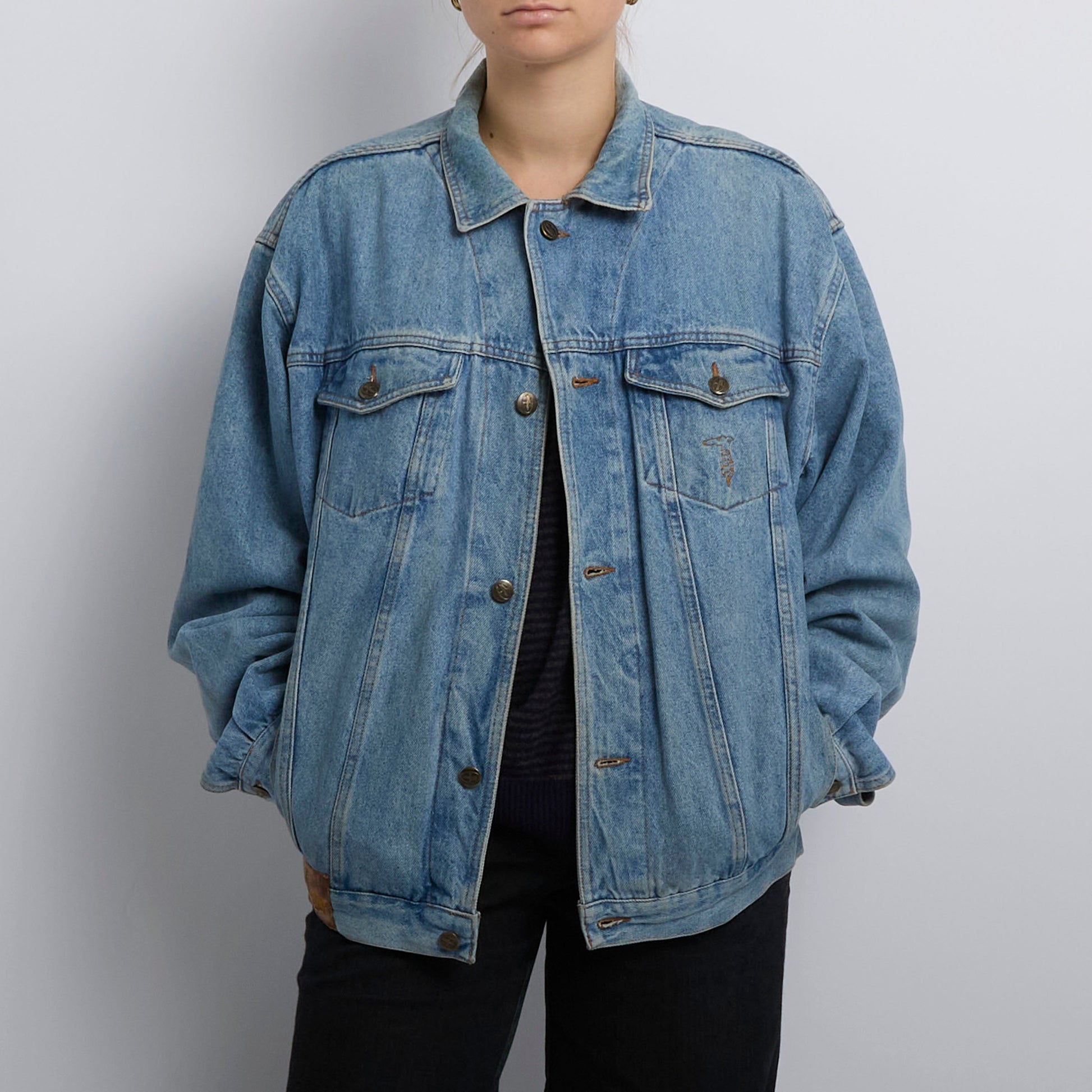 Trussardi Jeans Badge Detail Denim Jacket- UK 12