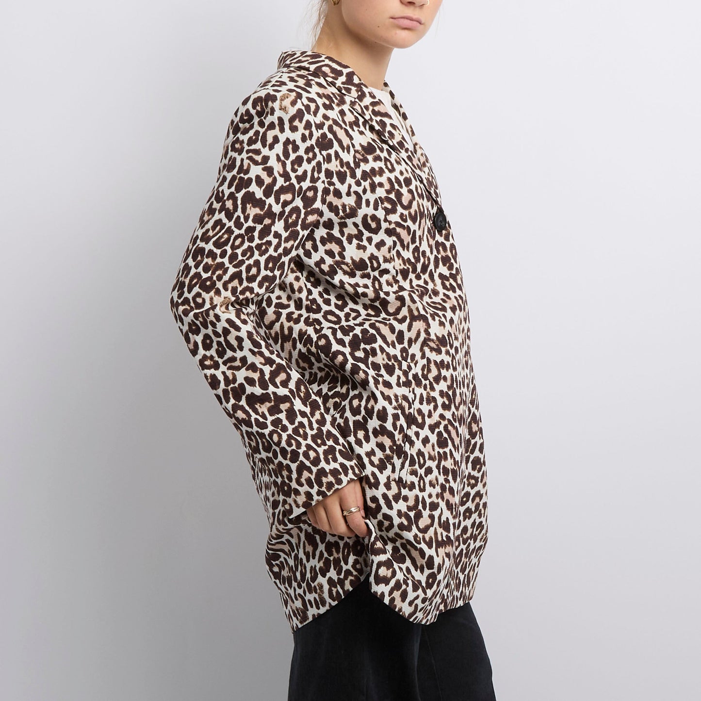 Leopard Print Shirt Long Jacket- UK 12