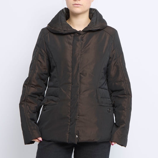 Large Collar Puffer Jacket - UK 12