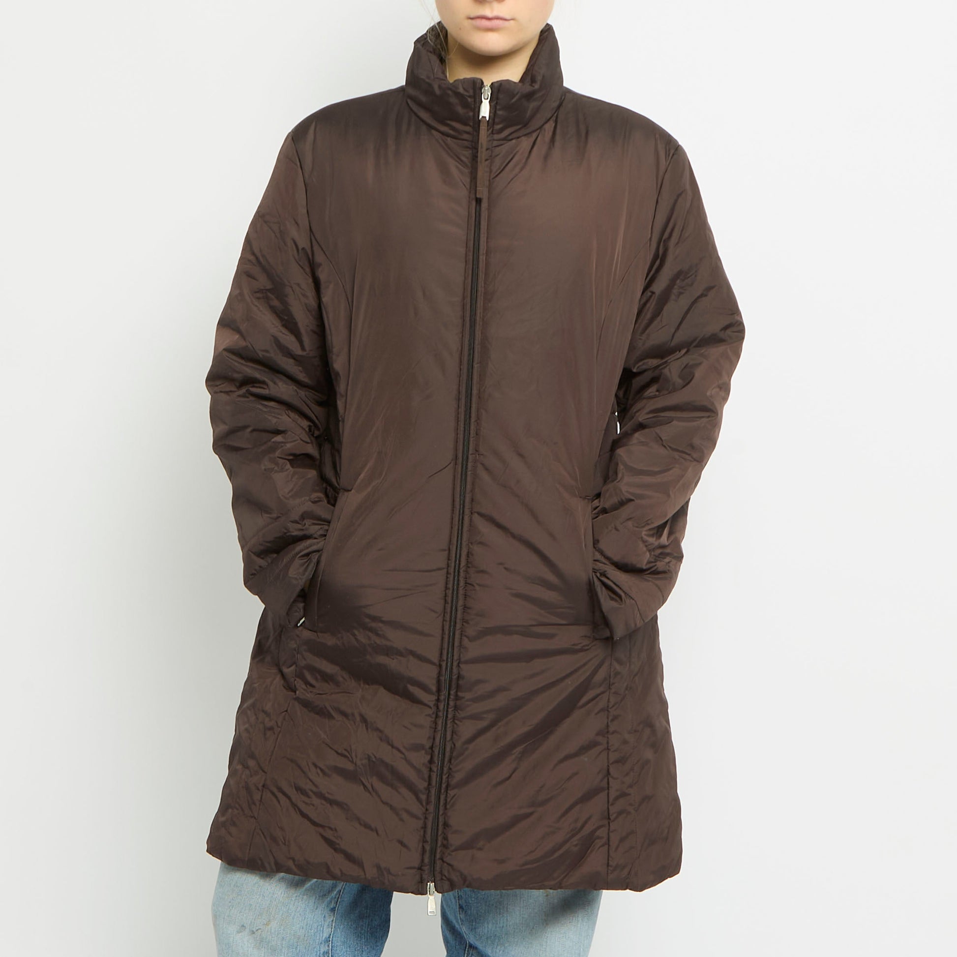 Padded Waterproof Long Jacket - UK 12